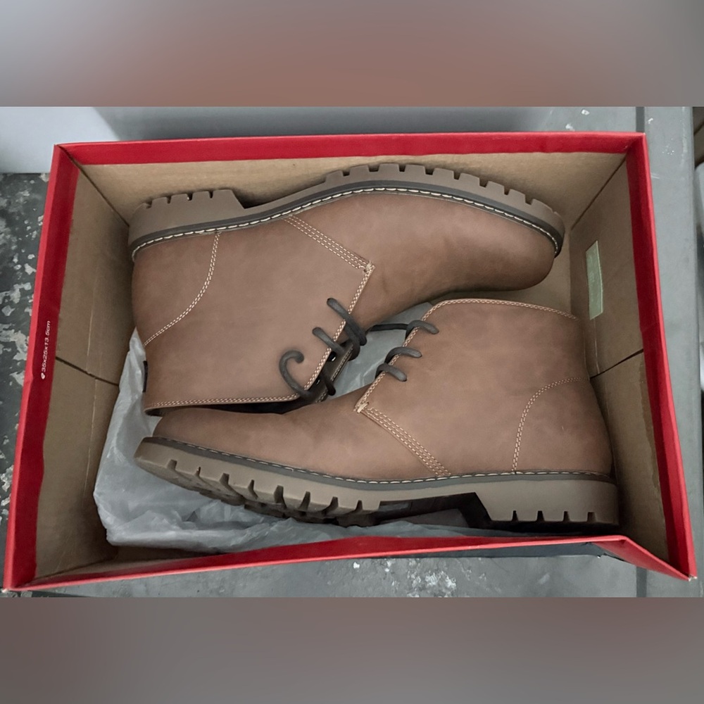 Chaps Brown Leather Chukka Boots for Men
